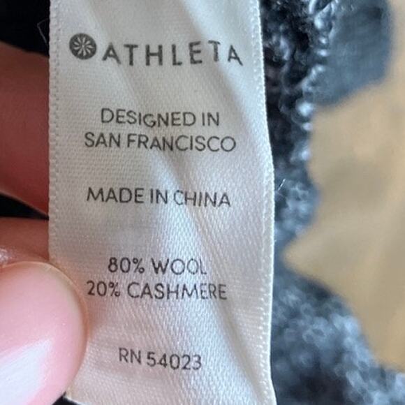 Athleta Womens Sweater Charcoal Crew Neck Pullover Wool Cashmere Blend XS - Picture 7 of 12